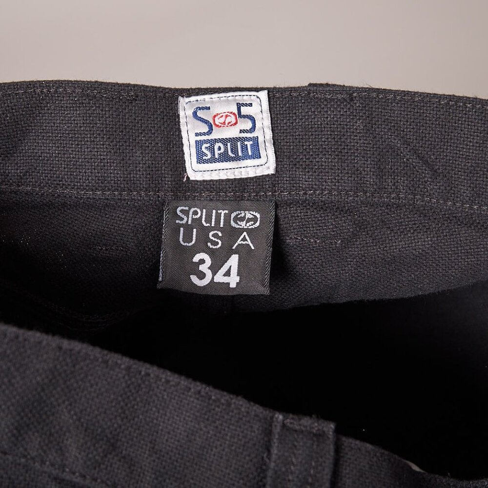 1990s Deadstock Skateboarding Split Wide Baggy Black Pants